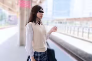 制服娘を電車でイタズラ 北沢玲香